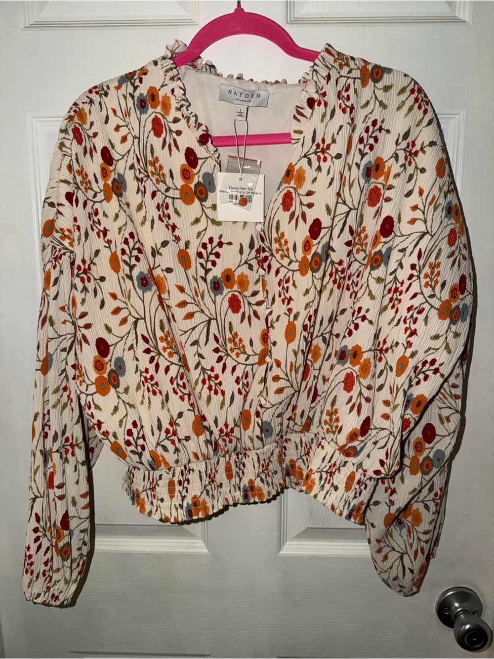 Hayden Floral V-Neck Long Sleeve Top